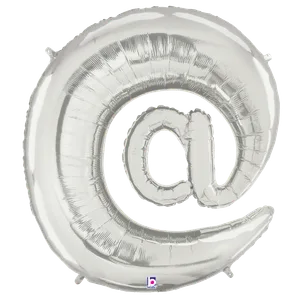 34" SYMBOL @ AT SIGN SILVER MEGALOON