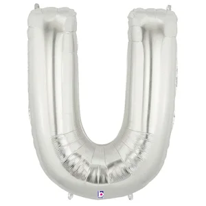34" LETTER U SILVER MEGALOON