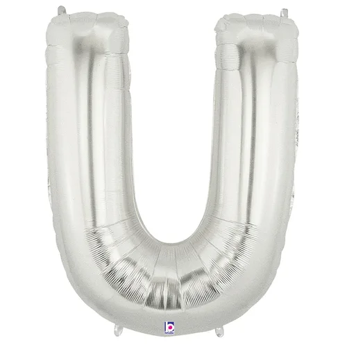 34" LETTER U SILVER MEGALOON