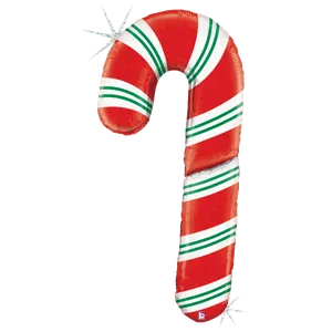 60" SPECIAL DELIVERY CANDY CANE HOLOGRAPHIC SHAPE