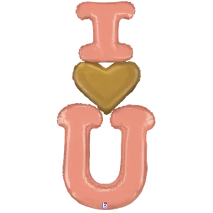 5' SPECIAL DELIVERY ROSE GOLD I HEART YOU SHAPE