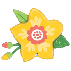 34" YELLOW FLOWER SHAPE