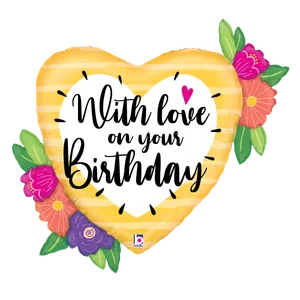 35" WITH LOVE BIRTHDAY FLOWERS SHAPE