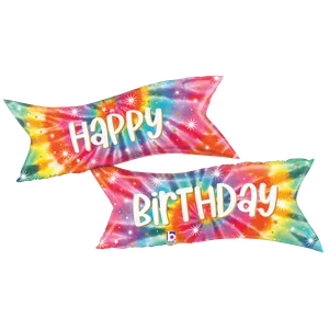 49" TIE-DIE BANNER BIRTHDAY SHAPE