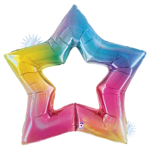 48" LINKING STAR OPAL RAINBOW HOLOGRAPHIC SHAPE