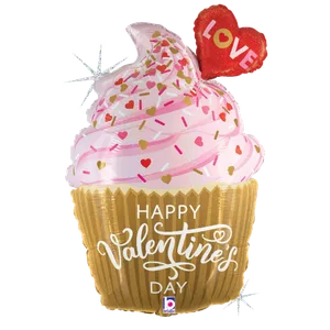 31" VALENTINE GOLDEN CUPCAKE SHAPE