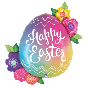 35" EASTER EGG SHAPE WITH FLOWERS