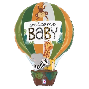 30" JUNGLE ANIMAL WELCOME BABY 