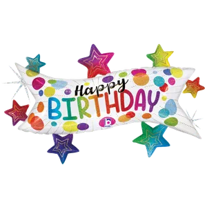 37" BIRTHDAY BANNER STARS GLITTER HOLOGRAPHIC SHAPE, PACKAGED