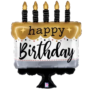 28" SATIN METALLIC BIRTHDAY CAKE SHAPE