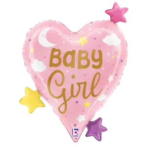 25" BABY GIRL HEART STARS