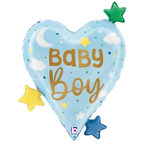 25" BABY BOY HEART STARS