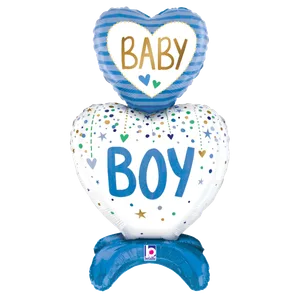 28" STANDUPS BABY BOY HEARTS
