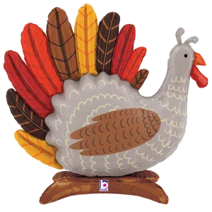 29" STANDUP TURKEY AIR FILLED SHAPE PACKED W/STRAW