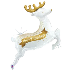 48" GLISTENING HOLIDAY REINDEER GLITTER HOLOGRAPHIC SHAPE