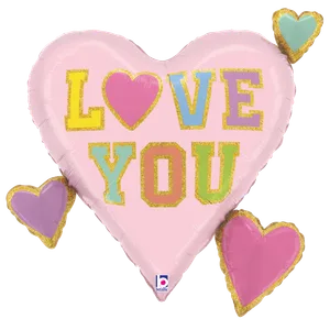 28" LOVE PATCH MULTI HEARTS 