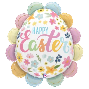 30" RUFFLED FLORAL EASTER EGG 