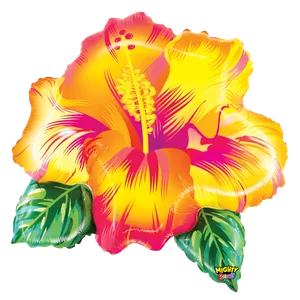 26" MIGHTY TROPICAL FLOWER YELLOW SHAPE