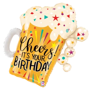 27" BIRTHDAY FUN CONFETTI BEER SHAPE