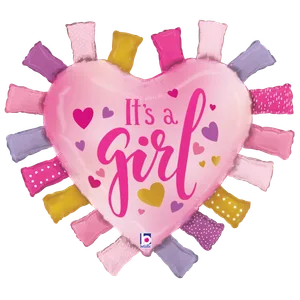33" IT'S A GIRL TAGGIE HEART SHAPE