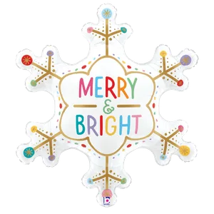 31" MERRY AND BRIGHT SNOWFLAKE SHAPE