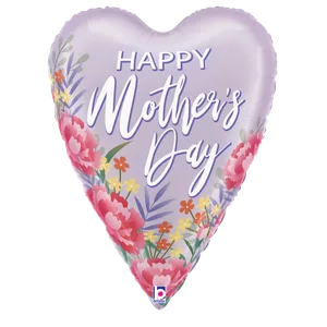 26" SATIN FLORAL MOTHER'S DAY HEART 