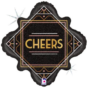 18" ART DECO CHEERS HOLOGRAPHIC