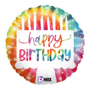 18" TIE-DYE CAKE BIRTHDAY MAX FLOAT