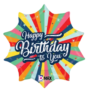 18" BIRTHDAY BURSTING COLORS MAX FLOAT SHAPE