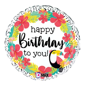 18" TROPICAL TOUCAN BIRTHDAY MAX FLOAT ROUND
