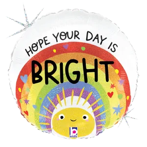 18" BRIGHT DAY RAINBOW SUN GLITTER HOLOGRAPHIC 