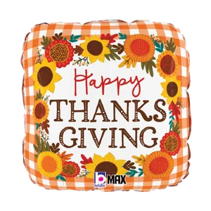 18" THANKSGIVING BUFFALO PLAID ROUNDED SQUARE MAX FLOAT