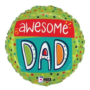 18" AWESOME DAD CONFETTI MAX FLOAT