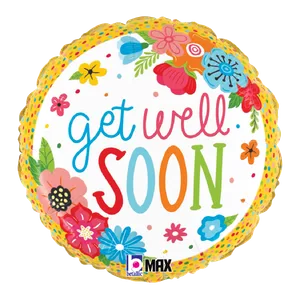 18" GET WELL FLORAL MAX FLOAT