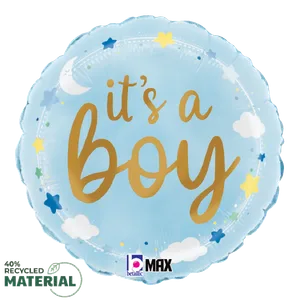 18" IT'S A BOY STARS AND CLOUDS MAX FLOAT
