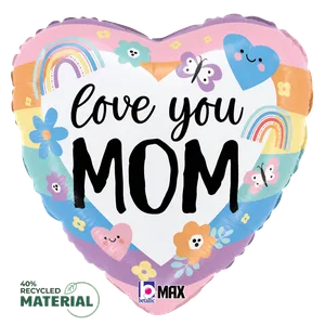 18" PASTEL RAINBOW LOVE MOM MAX FLOAT
