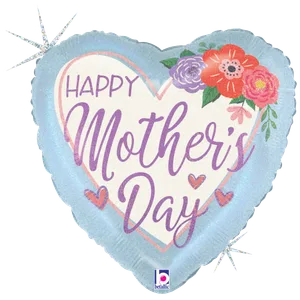18" BLUE MOTHER'S DAY FLORAL GLITTER HOLOGRAPHIC