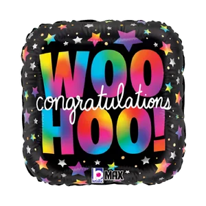 18" WOO HOO! CONGRATULATIONS SQUARE
