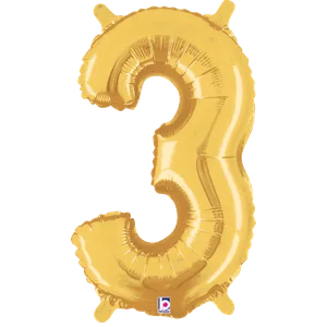 14" NUMBER 3 GOLD MEGALOON