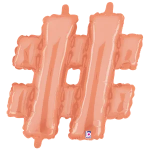 14" SYMBOL # HASHTAG ROSE GOLD MEGALOON