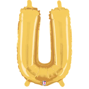 14" LETTER U GOLD MEGALOON