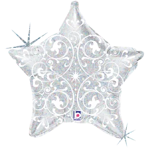 21" FILIGREE SILVER HOLOGRAPHIC STAR 