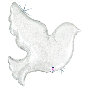 34" PEARL WHITE DOVE HOLOGRAPHIC SHAPE 