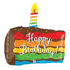 28" DIMENSIONALS RAINBOW BIRTHDAY CAKE MULTI-SIDED SHAPE