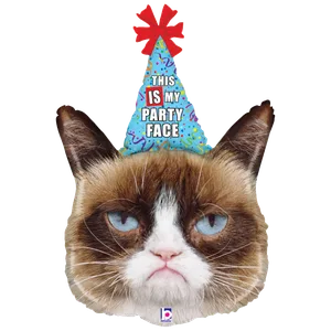 36" GRUMPY CAT PARTY FACE HELIUM SHAPE