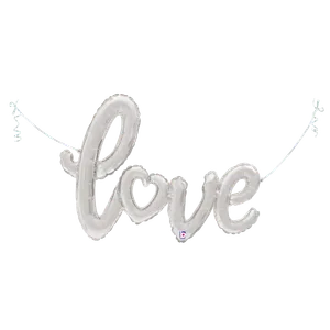 47" LOVE SCRIPT SILVER 