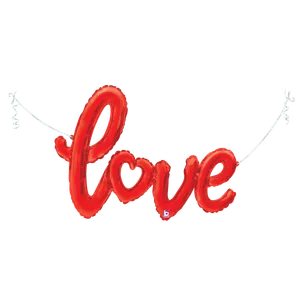 47" LOVE SCRIPT RED 
