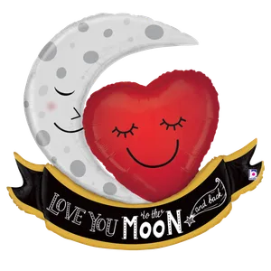 42" VINTAGE MOON & BACK LOVE SHAPE