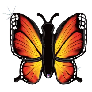 46" ORANGE RADIANT BUTTERFLY GLITTER HOLOGRAPHIC