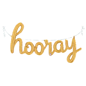 44" HOORAY SCRIPT GOLD 